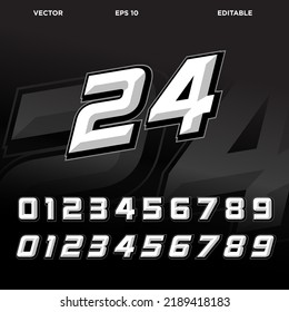 racing text number effect design vector