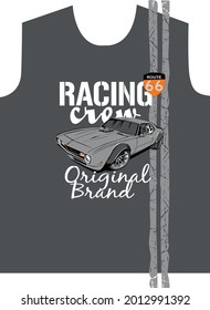 Racing text with vector illustrations. For t-shirt prints and other uses.
