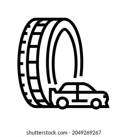 racing tires line icon vector. racing tires sign. isolated contour symbol black illustration