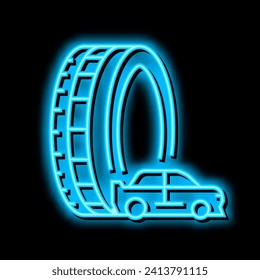 racing tires neon light sign vector. racing tires illustration