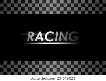 Fondo de pista de carreras. Bandera de Racing Checkered. Concepto de Carrera de Coches. Ilustración vectorial.