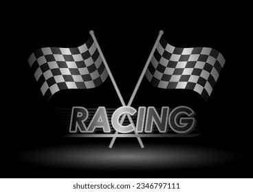 Racing track Background. Racing Checkered Flag. Car Racing Concept. Vector Illustration.