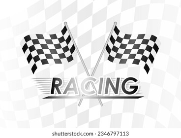 Racing track Background. Racing Checkered Flag. Car Racing Concept. Vector Illustration.