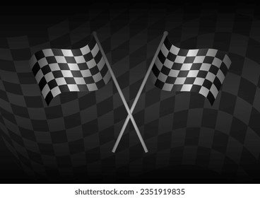 Racing track Background. Racing Checkered Flag. Car Racing Concept. Vector Illustration.