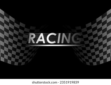 Racing track Background. Racing Checkered Flag. Car Racing Concept. Vector Illustration.