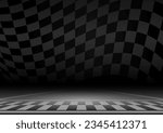 Racing track Background. Racing track with Start or Finish line. Go-kart track. Race track road. Vector Illustration.	