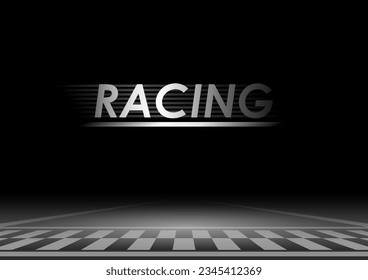 Racing track Background. Racing track with Start or Finish line. Go-kart track. Race track road. Vector Illustration.	