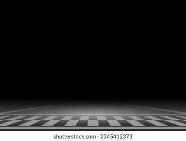 Racing track Background. Racing track with Start or Finish line. Go-kart track. Race track road. Vector Illustration.	