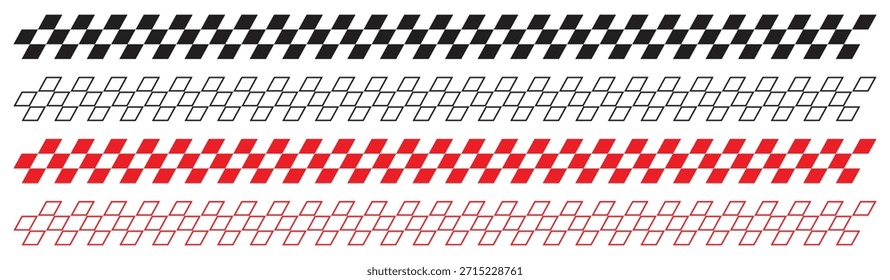 Rennbahn karierte Bordstein Tape Pattern Hintergrund.
