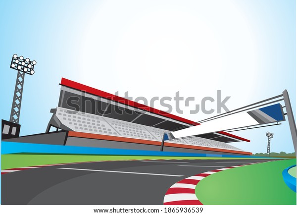 Racing Track Day Vector Background Stock Vector (Royalty Free) 1865936539