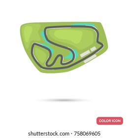 Racing track field color flat icon