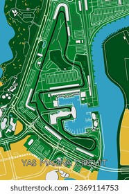 Rennplan Yas Marina Circuit in Abu Dhabi UAE, Vereinigte Arabische Emirate