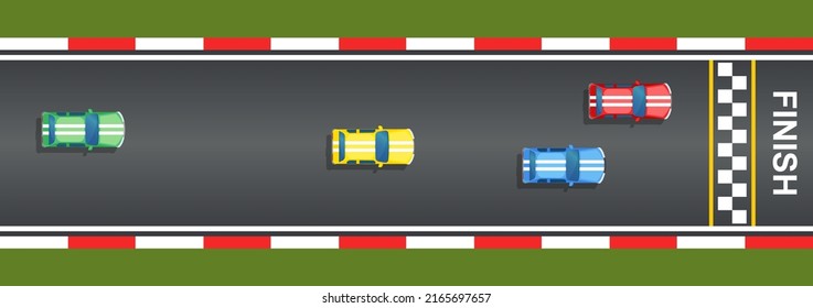 Racing Track Top View Finishing Cars Stock Vector (Royalty Free ...