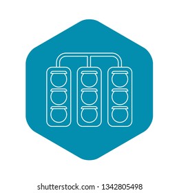 Racing traffic lights icon. Outline illustration of racing traffic lights vector icon for web