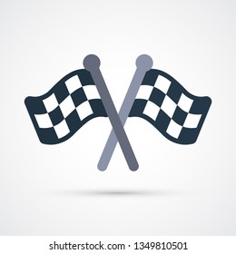 Racing trendy color flags. Vector illustration.