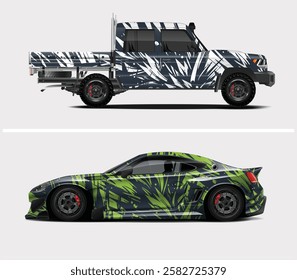  Racing and truck graphics  car wrap race cars, illustration Design