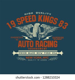 racing t-shirt print