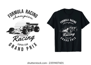 Racing Tshirt prints with car  champion. . roadster auto and classic vehicles racing, 