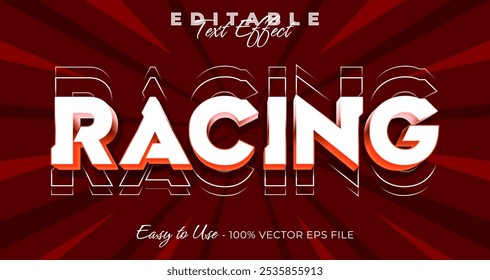 Racing typography trendy editable text effect