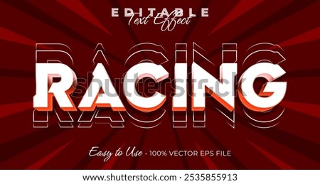 Racing typography trendy editable text effect