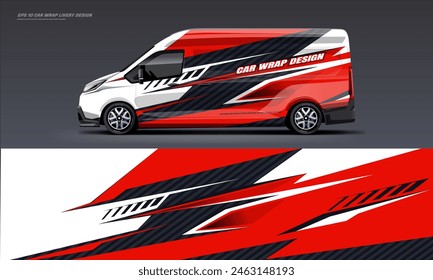 racing van wrap design with racing style