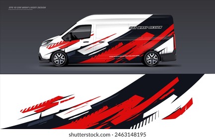 racing van wrap design with racing style