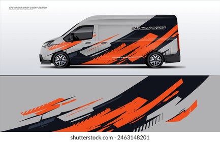 racing van wrap design with racing style