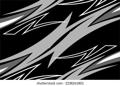 Racing vector background design with a unique pattern of stripes and a grayscale color combination that looks fierce