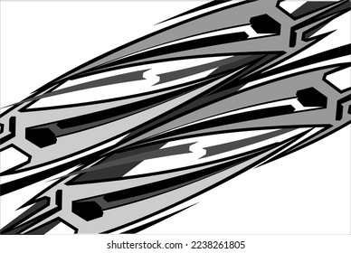 Racing vector background design with a unique pattern of stripes and a grayscale color combination that looks fierce