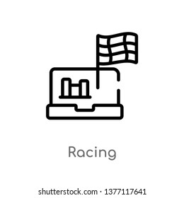 racing vector line icon. Simple element illustration. racing outline icon from strategy concept. Can be used for web and mobile