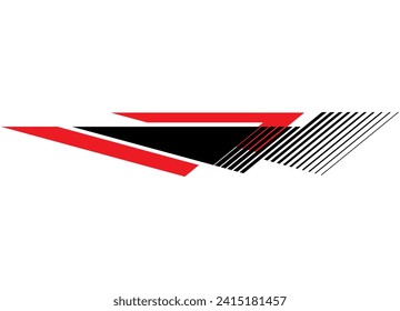 Patrón vectorial de carreras para autos deportivos, motocicletas, botes, camionetas, juguetes, ropa deportiva. Pegatina en el cuerpo del auto. Elemento de diseño deportivo. Flecha abstracta