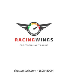 Design-Konzept für das Design von Racing-Wings-Speed-Logos