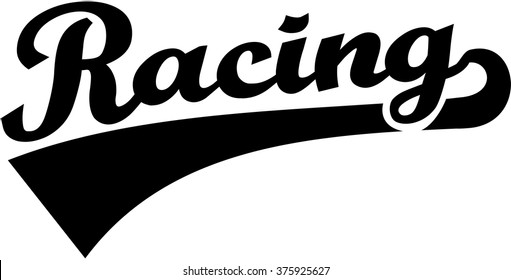 Racing Word Retro Stock Vector (royalty Free) 375925627 