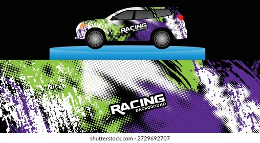 Racing wrap design,  abstract car decal design, car wrap background, sports car decal wrap design