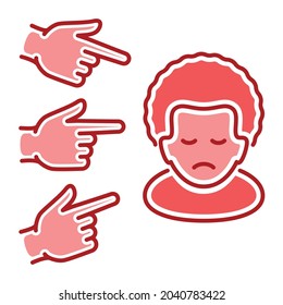 Racism color line icon. Harassment, and violence. Human rights.