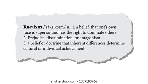 Racism Definition on a Torn Piece of Paper