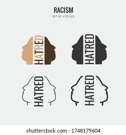 racism hatred vector icon say no to racism all lives matter