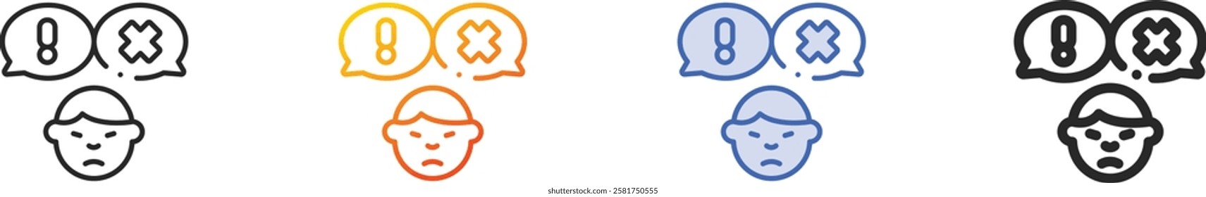 racism icon.Thin Linear, Gradient, Blue Stroke and bold Style Design Isolated On White Background
