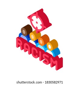 vector de icono de objetivo de racismo. signo de objetivo del racismo isométrico. ilustración de símbolo aislado de color