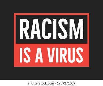 Racism Is A Virus Text, Racism Vector, Illustration Poster Background