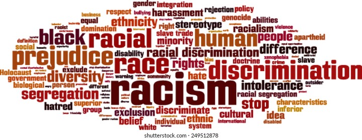 Racism word cloud concept. Vector illustration