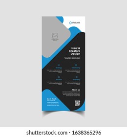 Rack card or Dl flyer template Vector. DL Corporate business template for flyer. Layout with modern elements and abstract background. Creative flyer concept vector.