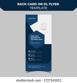 Rack card or Dl flyer template Vector. DL Corporate business template for flyer. Layout with modern elements and abstract background. Creative flyer concept vector.