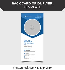Rack card or Dl flyer template Vector. DL Corporate business template for flyer. Layout with modern elements and abstract background. Creative flyer concept vector.