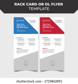 Rack card or Dl flyer template Vector. DL Corporate business template for flyer. Layout with modern elements and abstract background. Creative flyer concept vector.