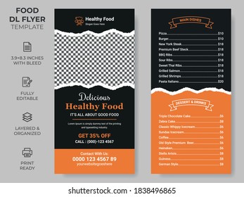 Rack Card Food DL Flyer Template