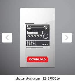 rack, component, module, sound, studio Glyph Icon in Carousal Pagination Slider Design & Red Download Button