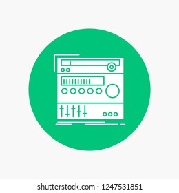 rack, component, module, sound, studio White Glyph Icon in Circle. Vector Button illustration