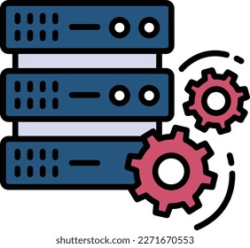 Rack Config stock illustration, Customized Server Configuration Concept, Data Center Machine Configuration Vector color Icon Design, Cloud computing and Internet hosting services Symbol,