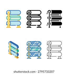 rack with fabrics color styleset icon vector. rack with fabrics sign. isolated symbol illustration